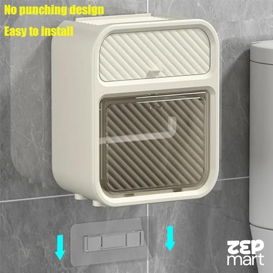 HASTHIP Paper Towel Dispenser for Bathroom and Kitchen with Lock and Large Capacity | ABS Wall Mounted Waterproof Tissue Box