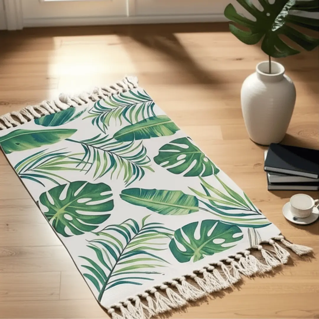 Cotton & Linen Retro Ethnic Style Carpet | Floor Mat | Rug - Image 2