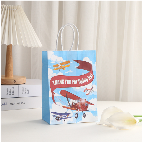 Airplane Theme Kraft Paper Favor Bags
